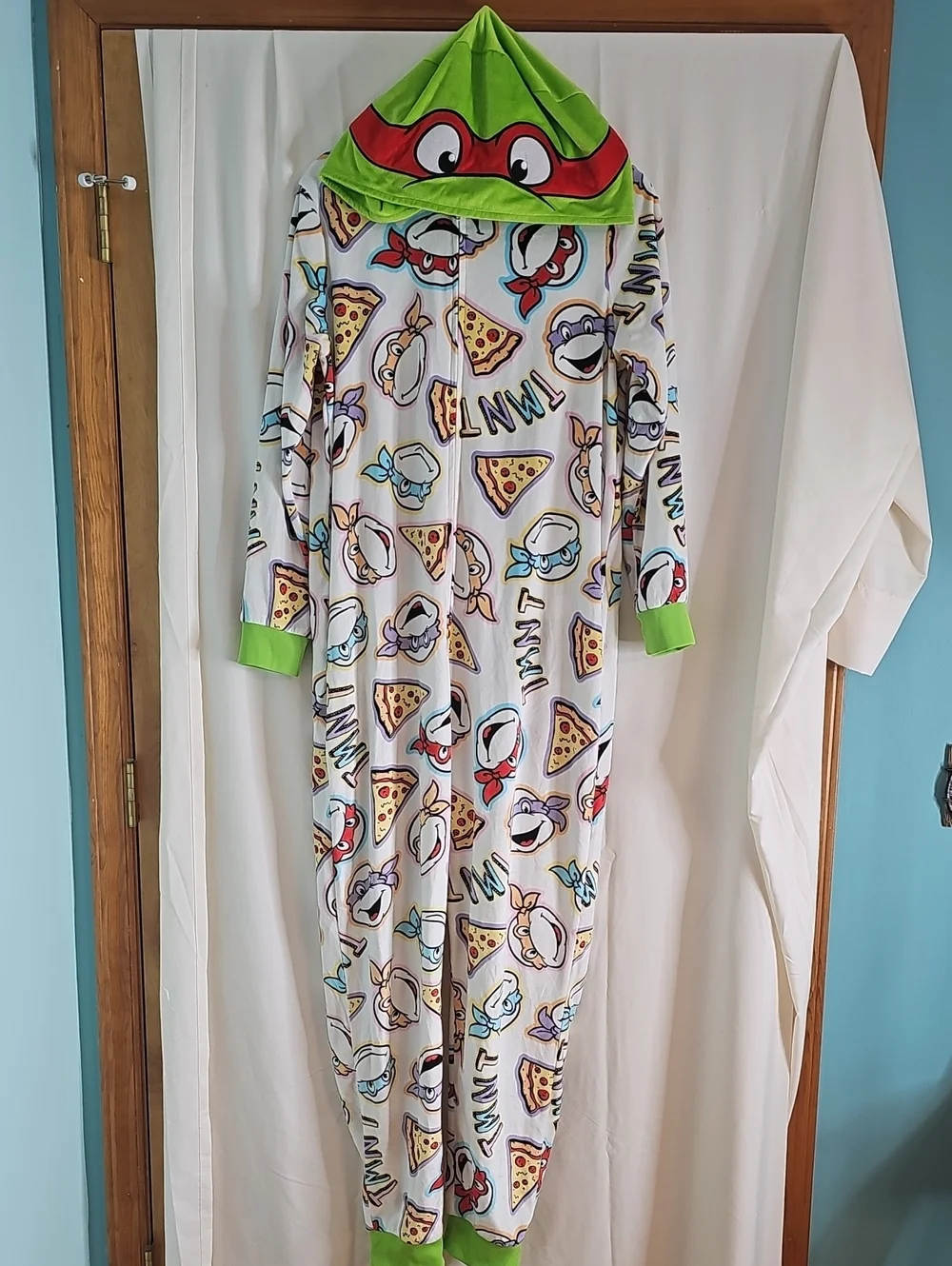 Vintage Adult Teenage Mutant Ninja Turtles White & Green Adult One-Piece Costome